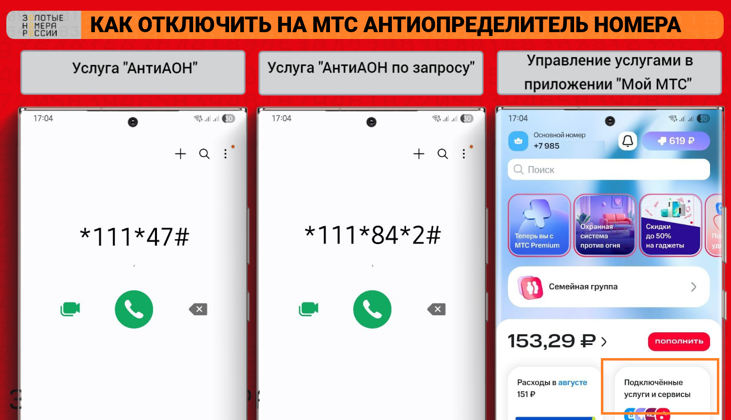 Как отключить на МТС антиопределитель номера